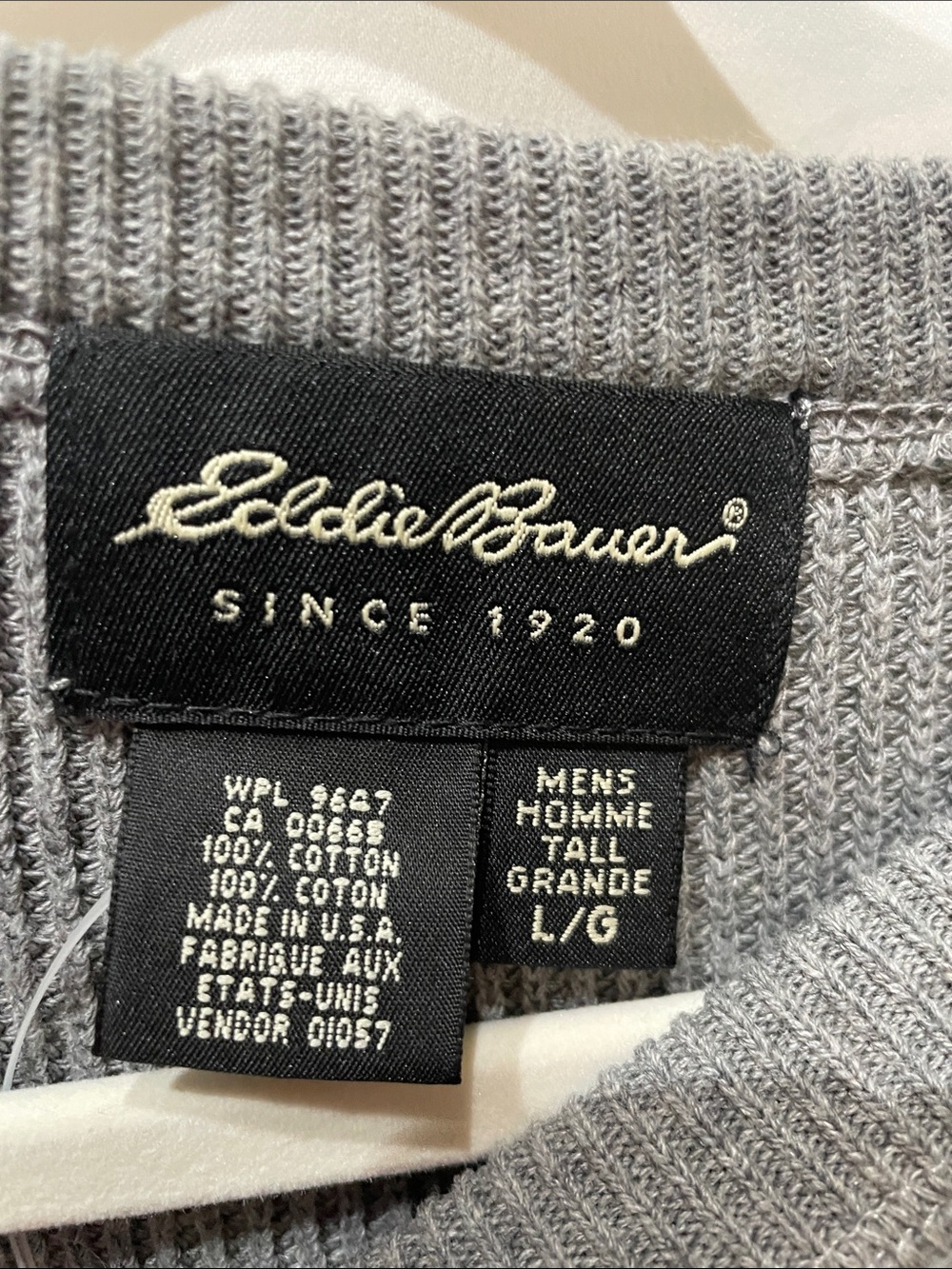 Eddie Bauer Men's Gray Crewneck Pullover Sweater Large Tall - Picture 2 of 6